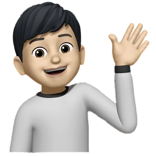 Smiling 3D avatar of Donghyun waving